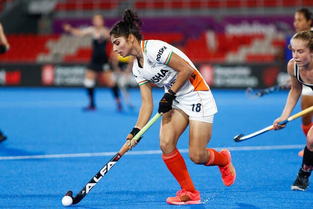 July 11, 2022, TERRASSA, BARCELONA, SPAIN: Udita of India in action during the FIH Hockey Women s World Cup 2022, 9th - 16th, hockey match played between Canada and India at Estadi Olimpic on July 11, 2022, in Terrassa, Barcelona, Spain. TERRASSA SPAIN - ZUMAa181 20220711_zaa_a181_077 Copyright: xIrinaxR.xHx