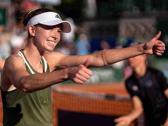 July 12, 2022, Lausanne, Vaud, Switzerland: Lausanne, Switzerland: SwitzerlandÃ¢â‚¬â ¢s SIMONA WALTERT celebrates winning her WomenÃ¢â‚¬â ¢s Singles first-round match against Danielle Collins during the Ladies Open Lausanne. Lausanne Switzerland - ZUMAs230 20220712_znp_s230_009 Copyright: xCorinexScibozx
