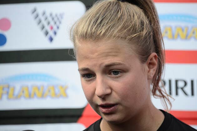 July 12, 2022, Mexico City, Mexico City, Mexico: July 12, 2022, Mexico City, Mexico: Women s Bayer Leverkusen player Kristin Ko¶gel during a press conference, PK, Pressekonferenz to announce the match between America and Bayer Leverkusen as part of 100 years of Bayer in Mexico. on July 12, 2022 in Mexico City, Mexico. Mexico City Mexico - ZUMAe321 0162795655st Copyright: xCarlosxTischlerx xEyepixxGroupx