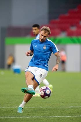July 12, 2022, Tirana, Italy: Taulant Seferi of Kf Tirana during the first round of UEFA Champions League 2022-2023, football match between Kf Tirana and F91 Dudelange at Air Albania Stadium Arena Kombetare on 11 July 2022, in Tirana, Albania. Photo Nderim KACELI. UEFA Champions League football match - Kf Tirana vs Doudelage, Tirana, Italy  - ZUMAl164 20220712_zsa_l164_157 Copyright: xNderimxKacelix