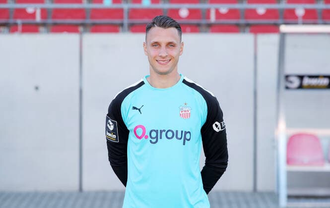 Teampraesentation Zwickau 12 07 2021 Goalkeeper Lucas Hiemann 30, Zwickau FSV Zwickau 3 Liga, Porträttermin 2022 2023 , Zwickau, 12 07 2021, GGZ Arena Zwickau, Football ,