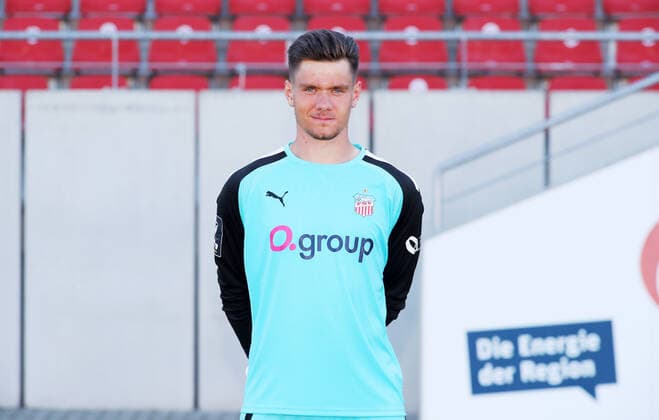 Teampraesentation Zwickau 12 07 2021 Goalkeeper Max Sprang 26, Zwickau FSV Zwickau 3 Liga, Porträttermin 2022 2023 , Zwickau, 12 07 2021, GGZ Arena Zwickau, Football ,