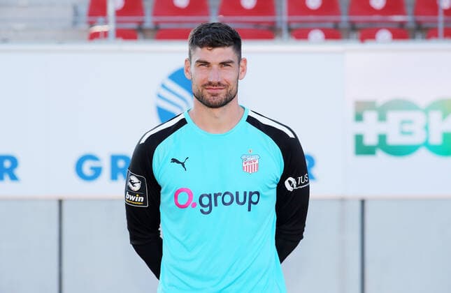 Teampraesentation Zwickau 12 07 2021 Goalkeeper Johannes Brinkies 1, Zwickau FSV Zwickau 3 Liga, Porträttermin 2022 2023 , Zwickau, 12 07 2021, GGZ Arena Zwickau, Football ,