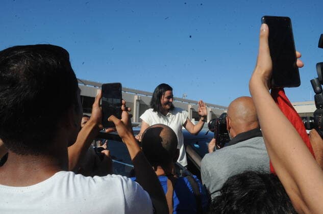 July 13, 2022, Tunisia: Arrival of Tunisian tennis champion Ons Jabeur at Tunis-Carthage airport after playing the Wimbledon final in London, which was welcomed by several government ministers, journalists and a large number of fans. Tunisia - ZUMAm107 20220713_zaf_m107_006 Copyright: xChokrixMahjoubx