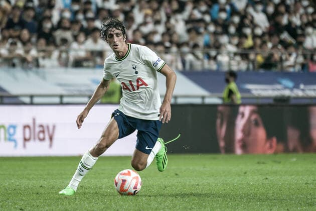 Coupang Play Series ( Team K League vs Tottenham Hotspur - 2022 07 13 ) SEOUL, SOUTH KOREA, JUL 13 : Bryan Gil of Tottenham Hotspur dribbles the ball during the Coupang Play Series Pre Season Friendly match between Team K League and Tottenham Hotspur at the Seoul World Cub Stadium in Seoul, South Korea, 13 July 2022. (Editorial Use Only) Seoul the Seoul World Cup Stadium South Korea 7464_260748 Copyright: xStevexChoxKyewoong PentaxPressx
