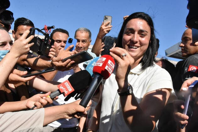 July 13, 2022, Tunis, Tunisia: Tunisian tennis player Ons Jabeur speaks to the media upon her return to the capital of Tunis from Wimbledon Hailing her as the nation s pride and ambassador of happiness , Tunisians remained enthralled with tennis star Ons Jabeur, celebrating her presence in the prestigious Wimbledon final despite her loss. Tunis Tunisia - ZUMAs197 0162823138st Copyright: xJdidixWassimx