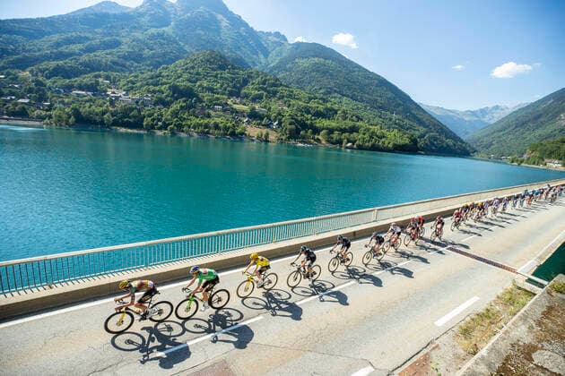 Belgian Tiesj Benoot of Jumbo-Visma, Belgian Wout Van Aert of Team Jumbo-Visma and Danish Jonas Vingegaard of Jumbo-Visma pictured in action during stage twelve of the Tour de France cycling race, a 166km race from Briancon to Alpe d Huez, France, on Thursday 14 July 2022. This year s Tour de France takes place from 01 to 24 July 2022. - UK OUT DAVIDxPINTENS  x37471515x