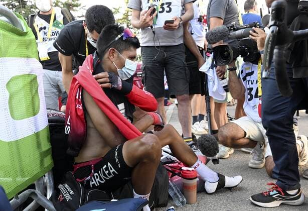 ALPE D HUEZ, FRANCE - JULY 14 : Quintana Rojas Nairo Alexander (COL) of Team Arkea Samsic during stage 12 of the 109th edition of the 2022 Tour de France cycling race, a stage of 166 kms with start in Briancon and finish in Alpe d Huez on July 14, 2022 in Alpe d Huez, France, 14 07 2022 ( Motordriver Kenny Verfaillie - Tour de France 2022 - Stage 12 PhotoNews Panoramic 