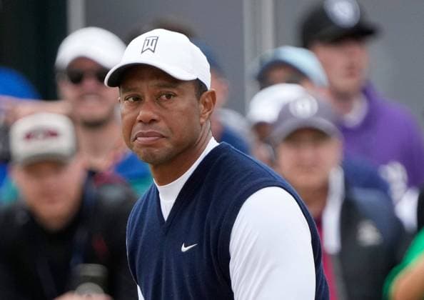 Mandatory Credit: Photo by Dave Shopland Shutterstock (13026163de) USA s Tiger Woods with a dejected look The British Open Championship, Day One, Golf, St Andrews, Fife, UK - 14 Jul 2022 The British Open Championship, Day One, Golf, St Andrews, Fife, UK - 14 Jul 2022 Copyright: xDavexShopland Shutterstockx 13026163de
