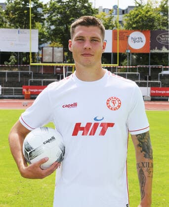 Regionalliga West, season 2022 2023, photo session Fortuna Cologne, 12 07 2022 Jonas Scholz Fortuna Cologne portrait with ball