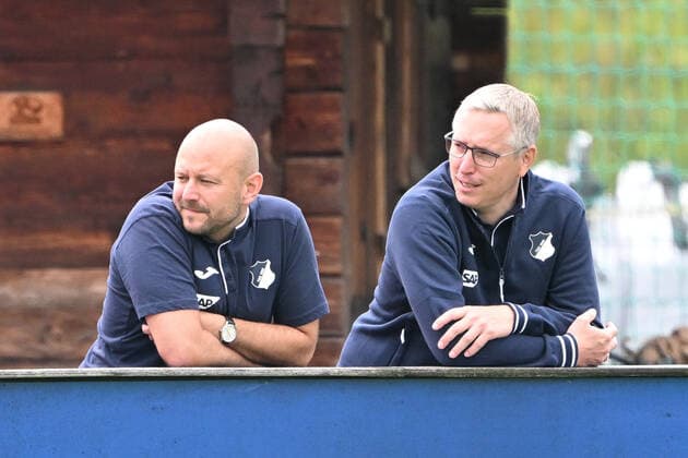 15 07 2022, xmeix, training camp 2022, 1 football Bundesliga, TSG 1899 Hoffenheim, emspor v l n r, director professional football Alexander Rosen TSG 1899 Hoffenheim with Frank Briel managing director finance TSG 1899 Hoffenheim DFL DFB REGULATIONS PROHIBIT ANY USE OF PHOTOGRAPHS as IMAGE SEQUENCES and or QUASI VIDEO emspor Kitzbuehel prio:1