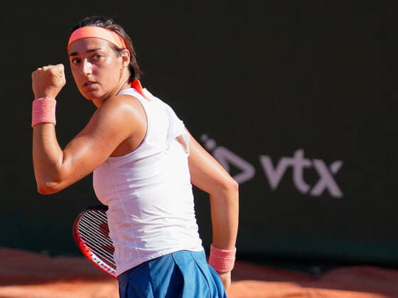 July 15, 2022, Lausanne, Vaud, Switzerland: Lausanne, Switzerland: FranceÃ¢â‚¬â ¢s CAROLINE GARCIA reacts after winning a point during her WomenÃ¢â‚¬â ¢s Singles quarter-final match against Sara Sorribes Tormo at the Ladies Open Lausanne. Lausanne Switzerland - ZUMAs230 20220715_znp_s230_015 Copyright: xCorinexScibozx