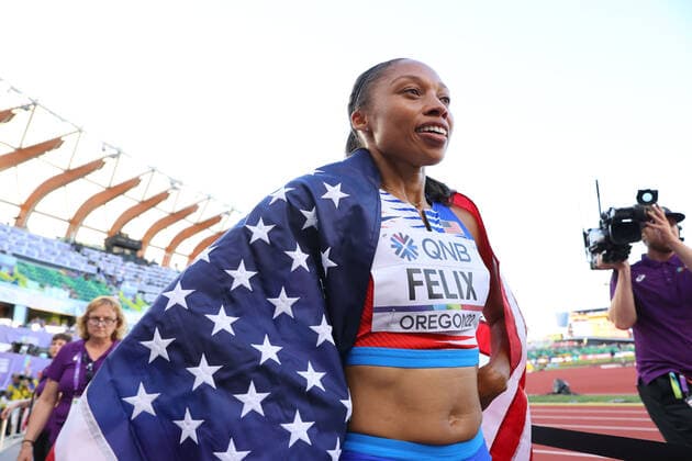 Allyson Felix (USA), JULY 15, 2022 - Athletics : IAAF World Championships Oregon 2022 Mixed 4400m Relay Final at Hayward Field, Eugene, Oregon, USA.  (193627713)