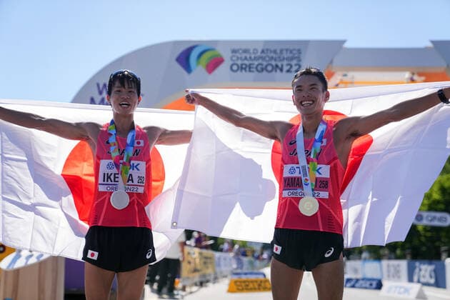 Athletics, World Championships in Eugene, 20 km walk, Award Ceremony