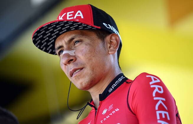 Colombian Nairo Quintana of Arkea-Samsic pictured at the start of stage fourteen of the Tour de France cycling race, from Saint-Etienne to Mende (195 km), France, on Saturday 16 July 2022. This year s Tour de France takes place from 01 to 24 July 2022. - UK OUT DAVIDxSTOCKMAN  x37530724x