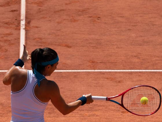 July 16, 2022, Lausanne, Vaud, Switzerland: Lausanne, Switzerland: FranceÃ¢â‚¬â ¢s CAROLINE GARCIA plays a forehand during her WomenÃ¢â‚¬â ¢s Singles semi-final match against Petra Martic at the Ladies Open Lausanne. Lausanne Switzerland - ZUMAs230 20220716_znp_s230_005 Copyright: xCorinexScibozx