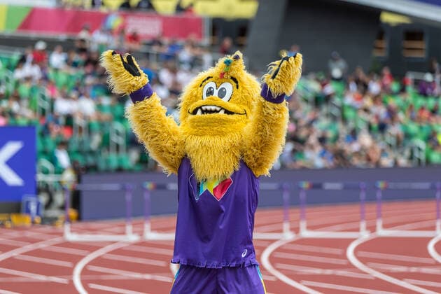 World Athletics Championships Oregon 22; United States of America, 16.07.2022 Legend the Bigfoot, the mascot of the World Athletics Championships Oregon 22 in Eugene, on Saturday, July 16, 2022 *** World Athletics Championships Oregon 22 United States of America, 16 07 2022 Legend the Bigfoot, the mascot of the World Athletics Championships Oregon 22 in Eugene, on Saturday, July 16, 2022 Copyright: xBEAUTIFULxSPORTS OlafxRellischx