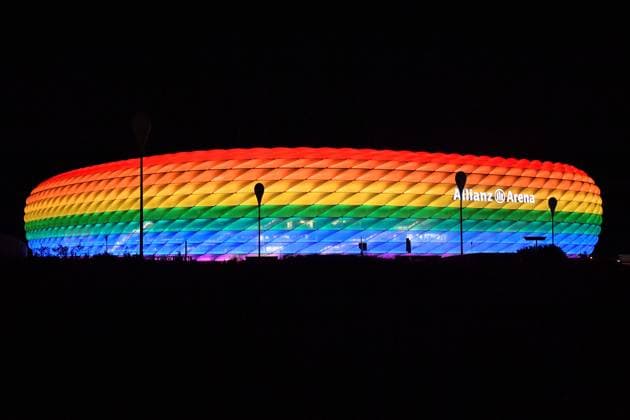EURO 2024, Munich Arena lights up in rainbow colours for two days during the European Championships - archiv photos
