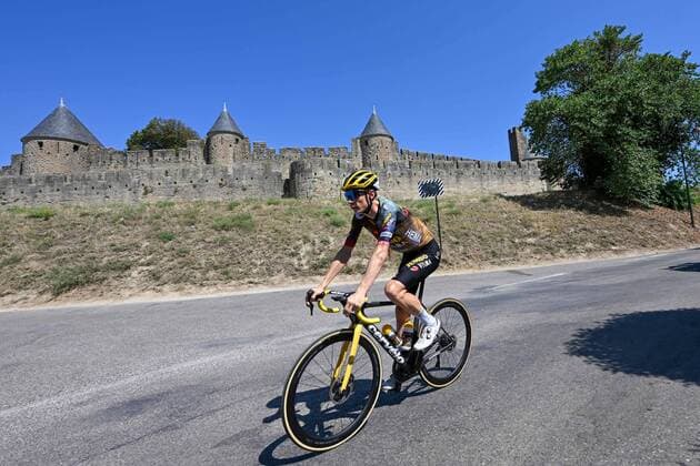 CARCASSONNE, FRANCE - JULY 18 : Vingegaard Jonas (DEN) of Team Jumbo-Visma pictured during the second rest day of the 109th edition of the 2022 Tour de France cycling race in Carcassonne on July 18, 2022 in Carcassonne, France, 18 07 2022 ( Motordriver Kenny Verfaillie - Tour de France 2022 - Rest day 2 PhotoNews Panoramic 