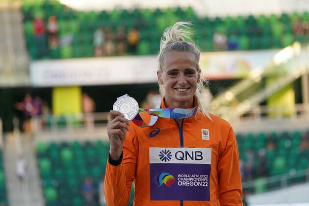 World Championships 2022 Oregon , Eugene USA, World Athletics, athletics, track and field, World athletics Championships 2022Oregon Athletics World Championships 2022 Oregon 15 07 24 07 2022, Hayward field Eugene, Oregon, heptathlon award ceremony Anoak Vetter Netherlands