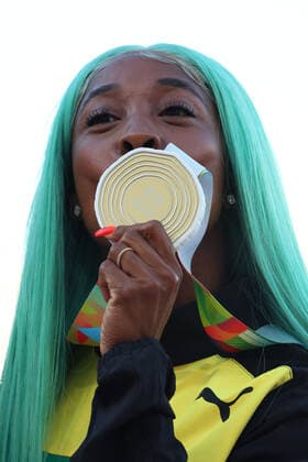 Shelly-Ann Fraser-Pryce (JAM), JULY 18, 2022 - Athletics : IAAF World Championships Oregon 2022 Women s 100m Award ceremony at Hayward Field, Eugene, Oregon, USA.  (193823671)