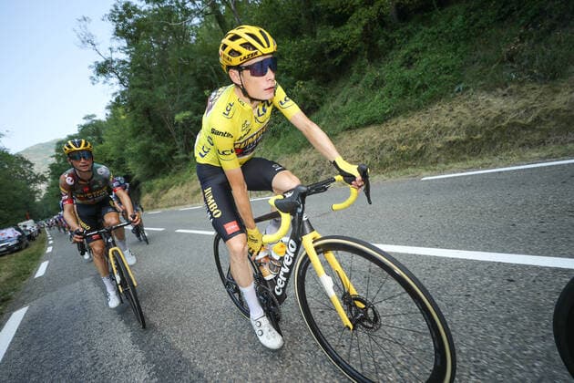 Danish Jonas Vingegaard of Jumbo-Visma pictured in action during stage sixteen of the Tour de France cycling race, from Carcassonne to Foix (179km), France, on Tuesday 19 July 2022. This year s Tour de France takes place from 01 to 24 July 2022. - UK OUT DAVIDxPINTENS  x37631410x