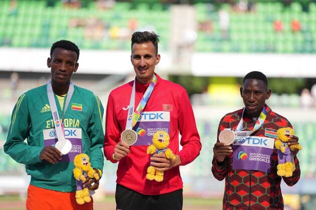 Athletics, World Championships in Eugene, 3000m Obstacle Men, Award Ceremony
