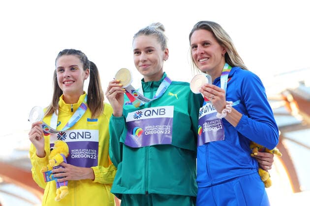 Athletics, World Championships in Eugene, Womens High Jump, Award Ceremony