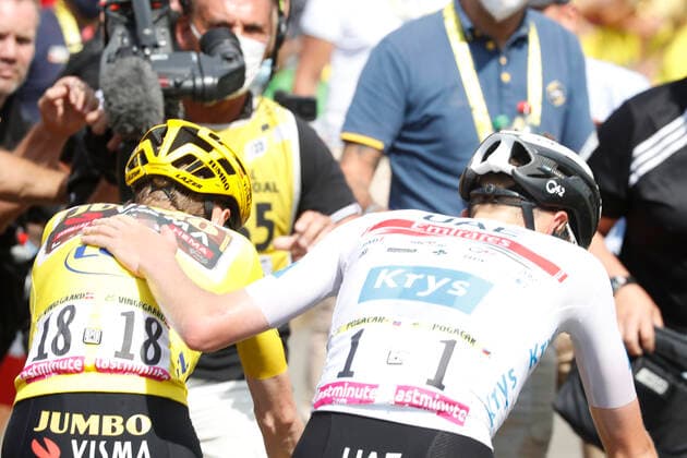 20-07-2022 Tour De France; Tappa 17 Saint Gaudens - Peyragudes; 2022, Uae Emirates; 2022, Jumbo - Visma; Pogacar, Tadej; Vingegaard, Jonas; Peyragudes; 