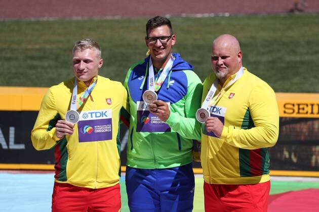 Athletics, World Championships in Eugene, Mens Discus Throw, Award Ceremony