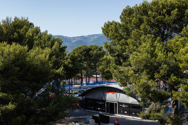 FOM TV Compound during the Formula 1 Lenovo Grand Prix de France, French Grand Prix 2022, 12th round of the 2022 FIA Formula One World Championship, WM, Weltmeisterschaft from July 22 to 24, 2022 on the Circuit Paul Ricard, in Le Castellet, France - F1 - FRENCH GRAND PRIX 2022 DPPI Panoramic  00122028_GH_1002