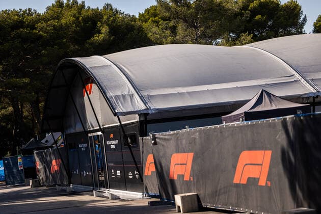 FOM TV Compound during the Formula 1 Lenovo Grand Prix de France, French Grand Prix 2022, 12th round of the 2022 FIA Formula One World Championship, WM, Weltmeisterschaft from July 22 to 24, 2022 on the Circuit Paul Ricard, in Le Castellet, France - F1 - FRENCH GRAND PRIX 2022 DPPI Panoramic  00122028_GH_1008
