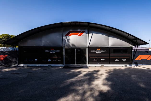 FOM TV Compound during the Formula 1 Lenovo Grand Prix de France, French Grand Prix 2022, 12th round of the 2022 FIA Formula One World Championship, WM, Weltmeisterschaft from July 22 to 24, 2022 on the Circuit Paul Ricard, in Le Castellet, France - F1 - FRENCH GRAND PRIX 2022 DPPI Panoramic  00122028_GH_1043