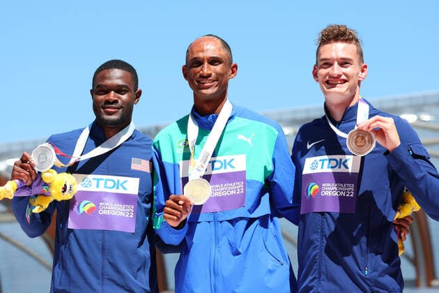 Athletics, World Championships in Eugene, Mens 400m Hurdles, Award Ceremony