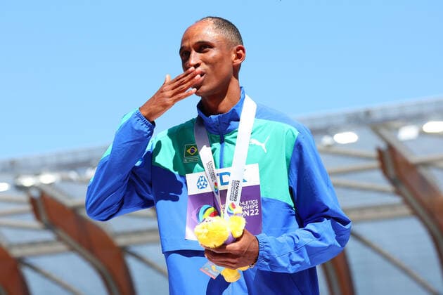 Alison Dos Santos (BRA), JULY 20, 2022 - Athletics : IAAF World Championships Oregon 2022 Men s 400mH Award ceremony at Hayward Field, Eugene, Oregon, USA.  (194010811)