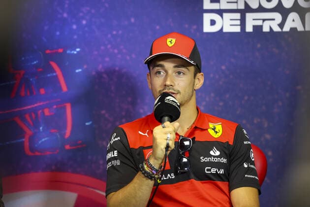LECLERC Charles (mco), Scuderia Ferrari, portrait during the press conference, PK, Pressekonferenz prior to the Formula 1 Lenovo Grand Prix de France, French Grand Prix 2022, 12th round of the 2022 FIA Formula One World Championship, WM, Weltmeisterschaft from July 22 to 24, 2022 on the Circuit Paul Ricard, in Le Castellet, France - F1 - FRENCH GRAND PRIX 2022 DPPI Panoramic  AV6_9314