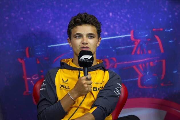 NORRIS Lando (gbr), McLaren F1 Team, portrait during the press conference, PK, Pressekonferenz prior to the Formula 1 Lenovo Grand Prix de France, French Grand Prix 2022, 12th round of the 2022 FIA Formula One World Championship, WM, Weltmeisterschaft from July 22 to 24, 2022 on the Circuit Paul Ricard, in Le Castellet, France - F1 - FRENCH GRAND PRIX 2022 DPPI Panoramic  AV6_9402