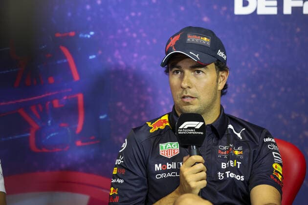 PEREZ Sergio (mex), Red Bull Racing, portrait during the press conference, PK, Pressekonferenz prior to the Formula 1 Lenovo Grand Prix de France, French Grand Prix 2022, 12th round of the 2022 FIA Formula One World Championship, WM, Weltmeisterschaft from July 22 to 24, 2022 on the Circuit Paul Ricard, in Le Castellet, France - F1 - FRENCH GRAND PRIX 2022 DPPI Panoramic  AV6_9676