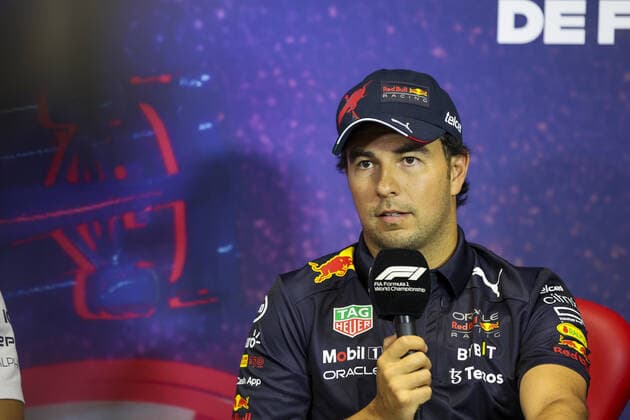 PEREZ Sergio (mex), Red Bull Racing, portrait during the press conference, PK, Pressekonferenz prior to the Formula 1 Lenovo Grand Prix de France, French Grand Prix 2022, 12th round of the 2022 FIA Formula One World Championship, WM, Weltmeisterschaft from July 22 to 24, 2022 on the Circuit Paul Ricard, in Le Castellet, France - F1 - FRENCH GRAND PRIX 2022 DPPI Panoramic  AV6_9687