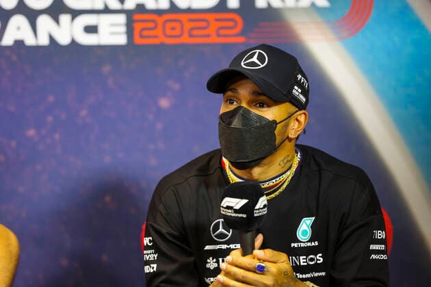 44 Lewis Hamilton GBR, Mercedes AMG Petronas F1 Team , F1 Grand Prix of France at Circuit Paul Ricard on July 21, 2022 in Le Castellet, France Photo by HOCH ZWEI Le Castellet France