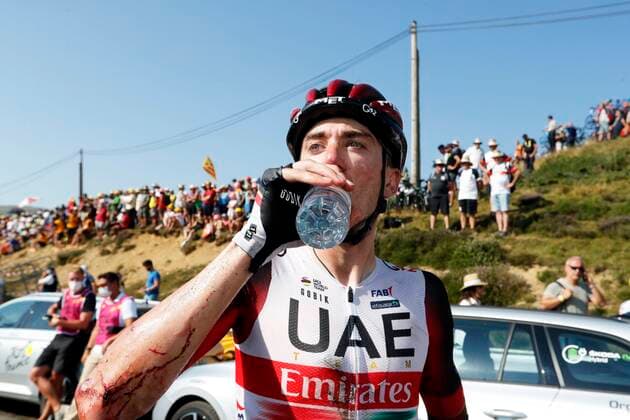 HAUTACAM, FRANCE - JULY 21 : during stage 18 of the 109th edition of the 2022 Tour de France cycling race, a stage of 143 kms with start in Lourdes and finish in Hautacam on July 21, 2022 in Hautacam, France, 21 07 2022 ( Motordriver Kenny Verfaillie - Tour de France 2022 - Stage 18 PhotoNews Panoramic  FTP