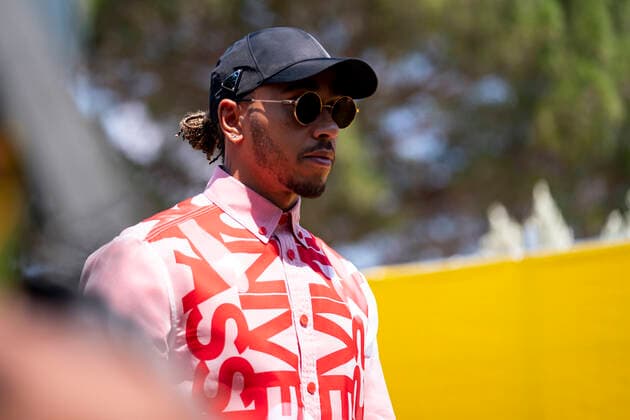 July 21, 2022, Le Castellet, France: LEWIS HAMILTON of Great Britain and Mercedes-AMG F1 Team arrives at the paddock during preparations of the 2022 FIA Formula 1 French Grand Prix at Circuit Paul Ricard in Le Castellet, France. Le Castellet France - ZUMAg147 20220721_zap_g147_005 Copyright: xJamesxGasperottix