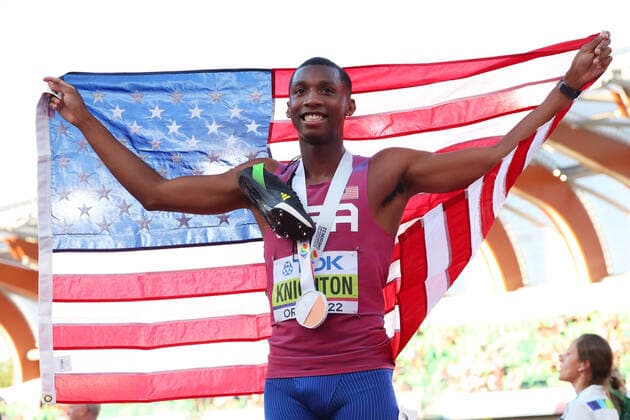 Erriyon Knighton (USA), JULY 21, 2022 - Athletics : IAAF World Championships Oregon 2022 Men s 200m Final at Hayward Field, Eugene, Oregon, USA.  (194087299)