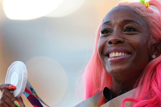 Shelly-Ann Fraser-Pryce (JAM), JULY 21, 2022 - Athletics : IAAF World Championships Oregon 2022 Women s 200m Award ceremony at Hayward Field, Eugene, Oregon, USA.  (194087352)