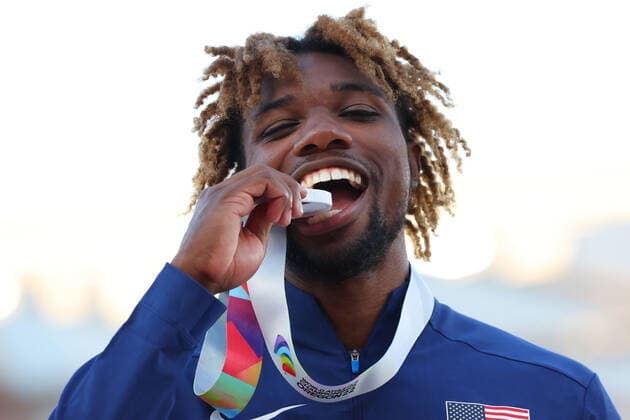 Noah Lyles (USA), JULY 21, 2022 - Athletics : IAAF World Championships Oregon 2022 Men s 200m Award ceremony at Hayward Field, Eugene, Oregon, USA.  (194087354)