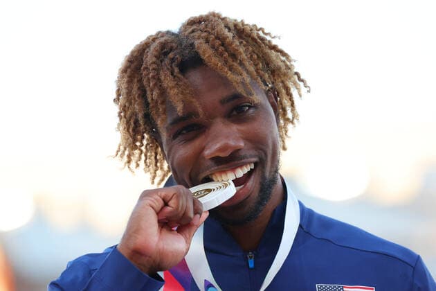 Noah Lyles (USA), JULY 21, 2022 - Athletics : IAAF World Championships Oregon 2022 Men s 200m Award ceremony at Hayward Field, Eugene, Oregon, USA.  (194087355)