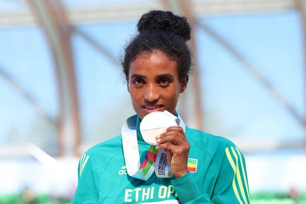 Mekides Abebe (ETH), JULY 21, 2022 - Athletics : IAAF World Championships Oregon 2022 Women s 3000m SC Award ceremony at Hayward Field, Eugene, Oregon, USA.  (194093649)