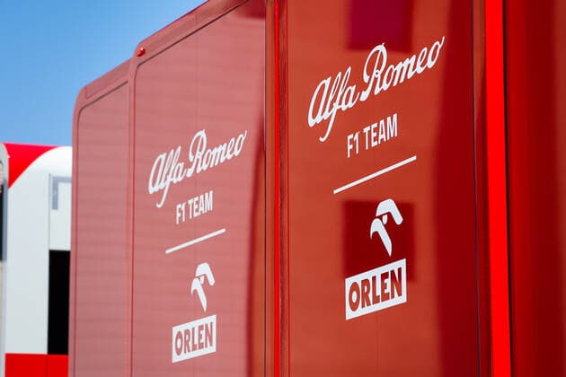 Alfa Romeo F1 Team ORLEN, ambiance team logo during the Formula 1 Lenovo Grand Prix de France, French Grand Prix 2022, 12th round of the 2022 FIA Formula One World Championship, WM, Weltmeisterschaft from July 22 to 24, 2022 on the Circuit Paul Ricard, in Le Castellet, France - F1 - FRENCH GRAND PRIX 2022 DPPI Panoramic  03322013_AV6_0621