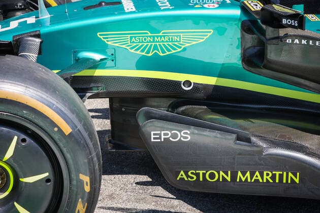 Aston Martin F1 Team AMR22, mechanical detail during the Formula 1 Lenovo Grand Prix de France, French Grand Prix 2022, 12th round of the 2022 FIA Formula One World Championship, WM, Weltmeisterschaft from July 22 to 24, 2022 on the Circuit Paul Ricard, in Le Castellet, France - F1 - FRENCH GRAND PRIX 2022 DPPI Panoramic  03322013_AV6_0633