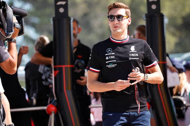 RUSSELL George (gbr), Mercedes AMG F1 Team W13, portrait during the Formula 1 Lenovo Grand Prix de France, French Grand Prix 2022, 12th round of the 2022 FIA Formula One World Championship, WM, Weltmeisterschaft from July 22 to 24, 2022 on the Circuit Paul Ricard, in Le Castellet, France - F1 - FRENCH GRAND PRIX 2022 DPPI Panoramic  0012202800117